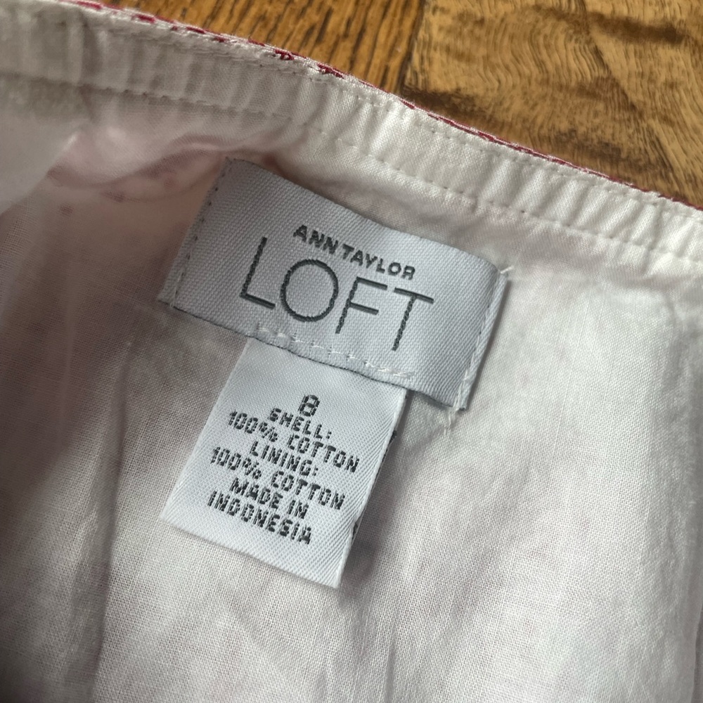 Loft Ann Taylor red floral cottagecore skirt - Picture 8 of 8